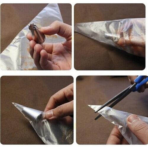 100 PCs Disposable Pastry Bags Cake Decoration Kitchen Icing Food Preparation Bags Cup Cake Piping Tools For Baking