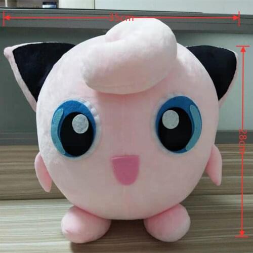 Pokemon Cute Cartoon Characters Jigglypuff Plush Toy Soft Pillow Dolls 35*28cm High Quality Birthday Gifts For Children