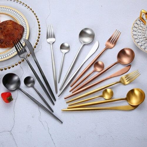 4pcs Set Europe Style Dinner Tableware Knife Fork Spoon Cutlery Fashion Stainless Steel Flatware Set