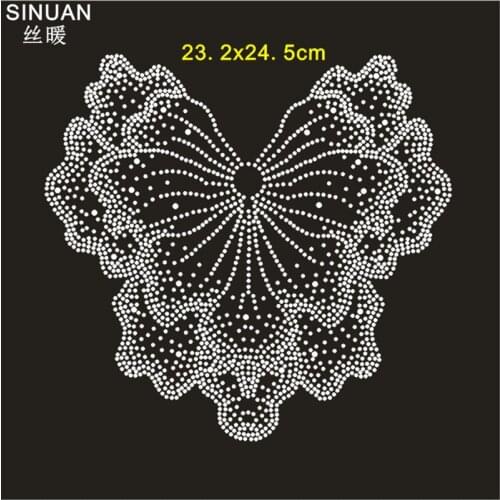 SINUAN Flower Patches Hot-Fix Rhinestone Garment Rhinestone Patch Motif Rhinestone Applique Flowers Customize Heat Transfer