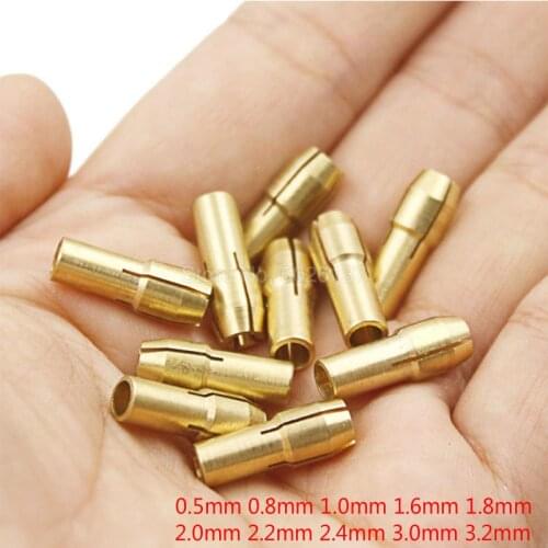 0.5-3.2MM Three-jaw Copper Drill Chuck Collet Clip Flexible Shaft Screw Cap Nut Bit Rotate Brass Rotary Engraving Pen Core Tool