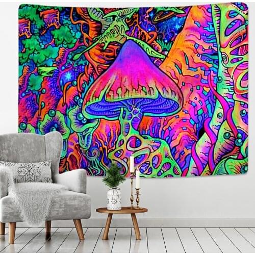 Psychedelic Mushroom Indian Mandala Tapestry Wall Hanging Bohemian Gypsy Psychedelic Tapiz Witchcraft Tapestry