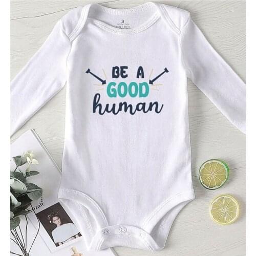 Ropa De Recien Nacido Be A Good Human Letter Printing Baby Onesie Toddler Girls Clothes Winter Jumpsuit Romper for Babies