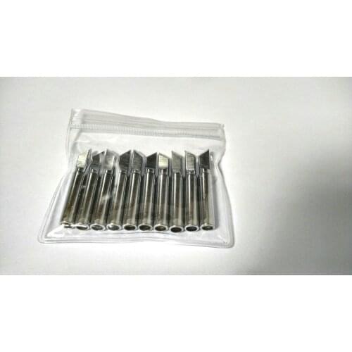 10PCS silver Soldering tips 4MM jack Solder Iron Tip for H akko 936 900M