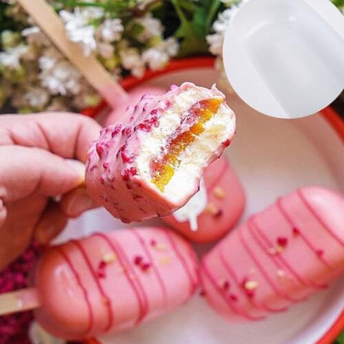 8 Cavity Ice Cream Silicone Mold DIY Molds Ice Cube Moulds Ice Cream Maker Dessert Molds Tray With Popsicle Thick material