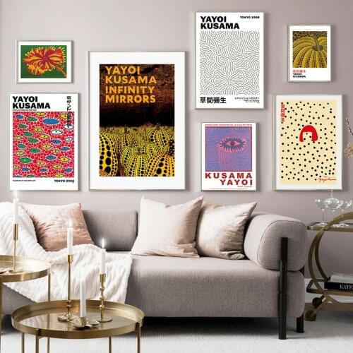 Yayoi Kusama Infinity Mirrors Flower Eye Abstract Nordic Posters And Prints Wall Art Canvas Painting Pictures For Living Room