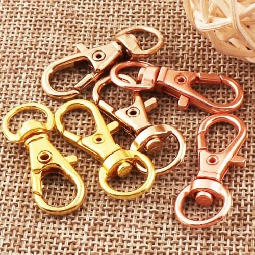 30 pcs Lobster Swivel Clasps Gold/Pale Gold/Rose Gold Claws Carabiner Snap Buckle Gate Bag Purse Strap Handbag Snap Purse Hook