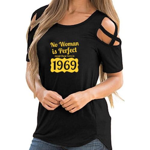 Made in 1969 50 Years of Being Awesome Letters Print Women Short Sleeve Tshirt Casual Cotton Hipster Summer Funny T Shirt Girl