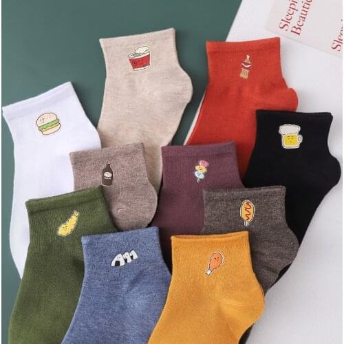 1 Pair Japan Harajuku Smiling Face Cotton Casual Socks Funny Cute Striped Polka Dot Sports Socks Kawaii Happy Black White Socks