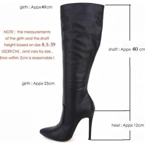 LOSLANDIFEN Womens Winter Boots Fashion Pointed Matte Plush Knee-High Boot Wide Calf High Heels Woman Snow Warm Shoes