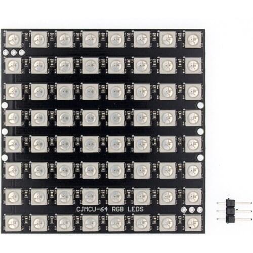 10pcs WS2812 LED 5050 RGB 8x8 64 LED Matrix 64 Bit 5050 RGB LED full-color built-in driving lights