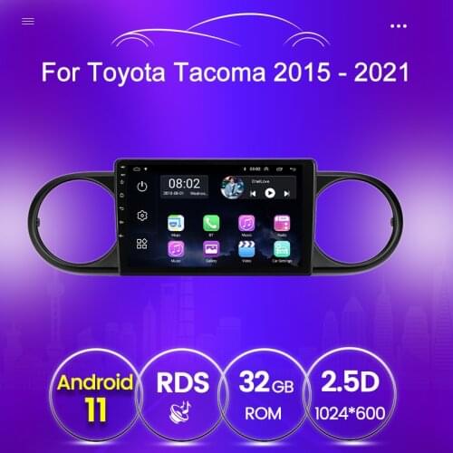 2GB+32GB Autoradio Multimedia Video Player For Toyota Tacoma N300 2015 2016 2017 2018 - 2021 Quad-core HD Touchscreen