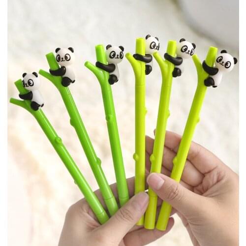 36 pcs/lot Cartoon Panda Gel Pen Cute 0.5 mm black ink Signature Pen Promotional Gift Stationery School Supplies