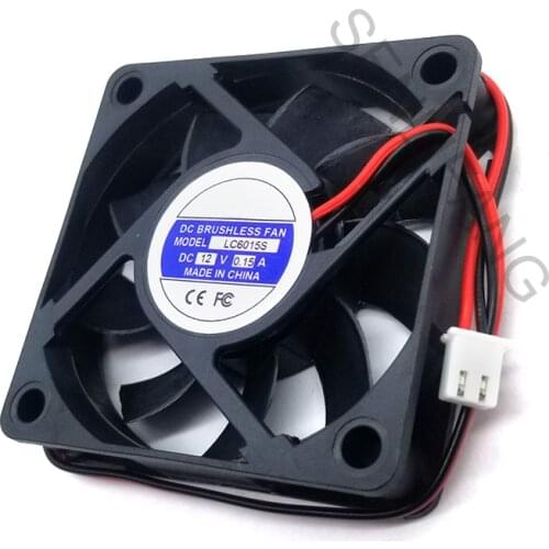 Brand New LC6015S 12V 0.15A 60*60*15MM 2 Wires Square Cooling Fan