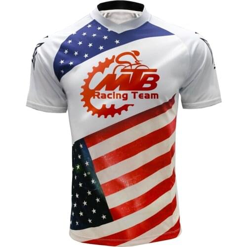 MTB American flag element RPET is fresh and breathable DH MX long motocross racing riding cool sports Short sleeves T-shirt