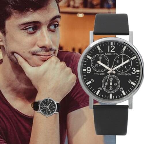 ISHOWTIENDA Men's Watch With Leather Strap