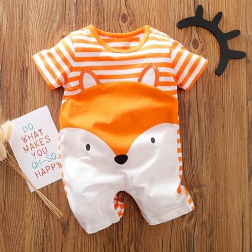 Newborn Baby Boy Girl Clothes 0 3 6 9 12 18 24 Months Cartoon Fox Child Costume Romper Onesie Infant Toddler Fall Jumpsuit