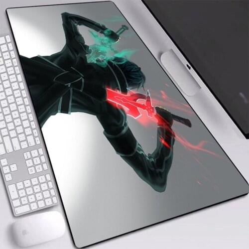 Sword Art Mice Mats Computer Laptop Gamer Gaming Pads Anime Picture with Locked Edge Mouse Pad All Size L/XL/XXL for Player