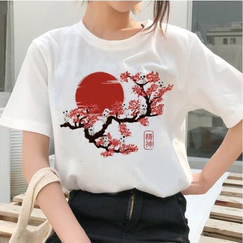 Summer Woman T-shirt My Neighbor Totoro Spirit Hayao Miyazaki Anime T-shirt Studio Ghibli Japan Cartoon Shirt Ladies T-shirt Top