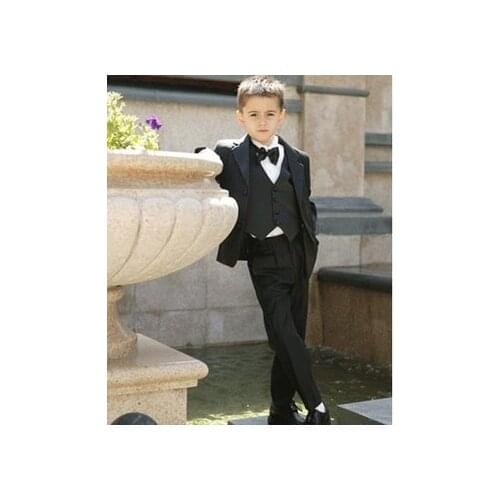 Cheap Hot Sales 2017 Kid Complete Designer Boy Wedding Suit Boys' Attire Custom-made Boys Formal Wear Tuxedos(Jacket+Pant+Shirt