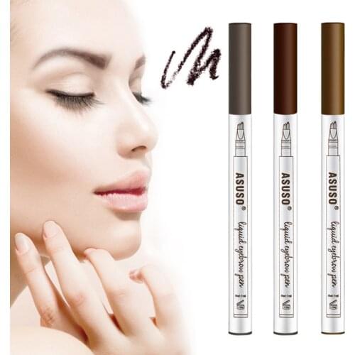 Best Seller 2021 Products Eyebrow Tint Makeup1pc 4 Fork Tips Eyebrow Tattoo Pen Eyebrow Pencil Waterproof Pen