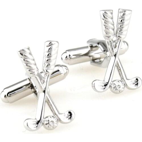 Fashion Golf Club Style Glossy Cufflinks Plain Metal Cufflinks Mens French Shirt Cuff Buttons Novelty Cufflinks Jewellery
