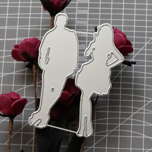 Man and Woman Couple Lover Frame Mould Metal Cutting Dies Stencils For DIY Scrapbooking Card Decorative Embossing Die Template