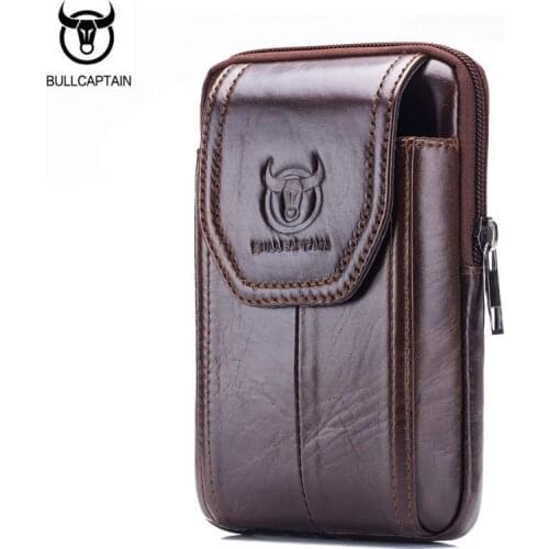 050618 new hot high quality man leather mobile phone bag men small waist bag purse