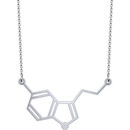 Wholesale Horizontal Serotonin Molecule Necklace free ship 12pcs/lot