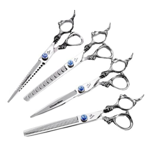 440B Japanese Steel Professional Barber Pet Scissors Beauty Hairdressing Curved Scissors Hair Cutting