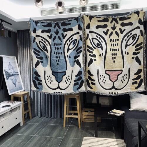 Casual Blankets Carpet Decoration Cartoon Tigers Carpet Sofa Leisure Carpet Original Single Tapestry Sofa Mat
