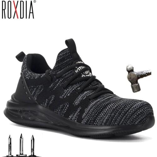 Drop shipping men safety shoes steel toe cap breathable women work boots sneakers casual male shoes plus size 36-48 RXM171