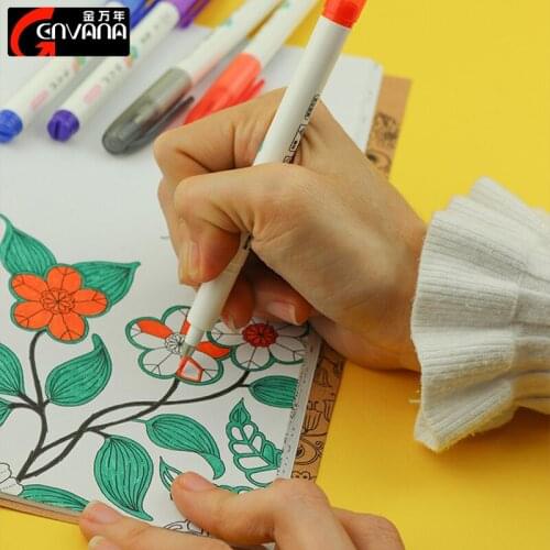 GENVANA G-0989T Color Beauty Pen Small Character 6colors/set Calligraphy Painting Soft Head Writing Brush Art Signature Pen