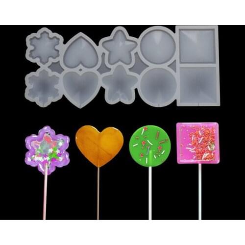 Cute heart Round Silicone Lollipop Molds Jelly and Candy Molds Cake Mold Variety Shapes Cake Decorating Form Silicone Moulds hot