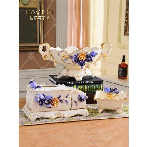 Wedding decoration European Ceramic Fruit Plate Living Room Luxury Household Modern Retro Fruit Plate Tea Table Arrangements