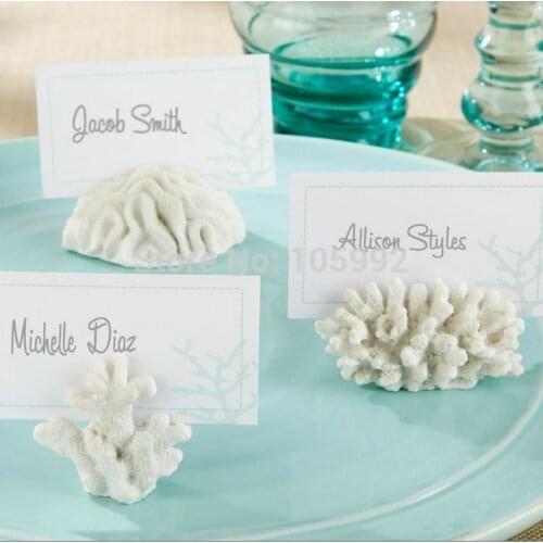 Wedding Decoration "Seven Seas" Coral Place Card Photo Holder wedding party photo frame