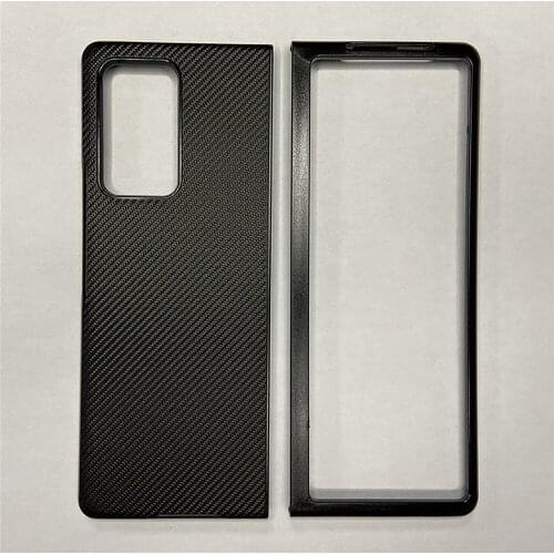 Carbon Fiber Texture Leather Phone Case Anti-drop Protective Shell Cover for Samsung Galaxy Z Fold 2 5G Smartphone