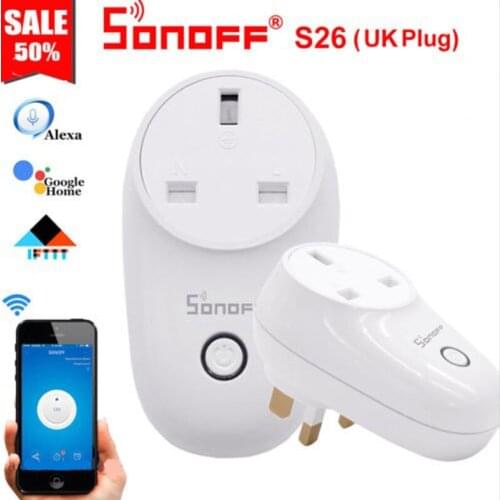 Sonoff S26 Basic WiFi Smart Socket AU/CN/EU/UK/US Wireless Plug Smart Home Switch Power Sockets Work With Alexa Google Home