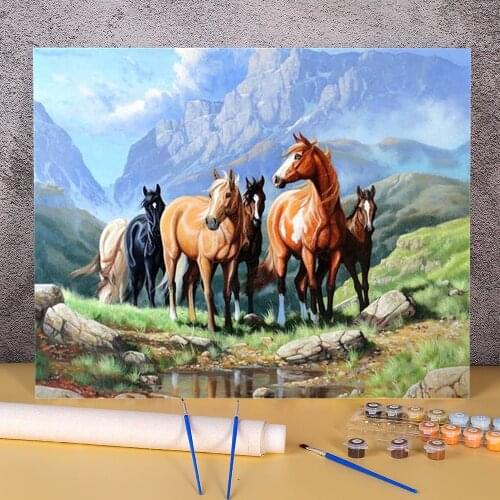 Horse Animal DIY Painting By Numbers Package Oil Paints 40*50 Picture By Numbers Photo Loft Picture For Kids Handiwork