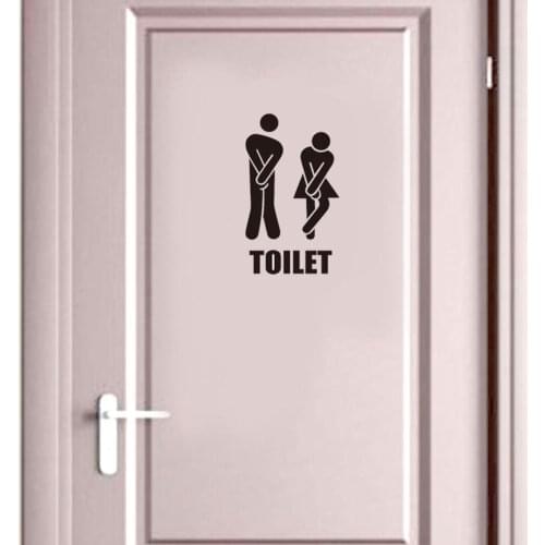 WC Toilet Entrance Sign Door Stickers For Public Place Home Decoration Wall Decals Diy Funny Vinyl Mural Art