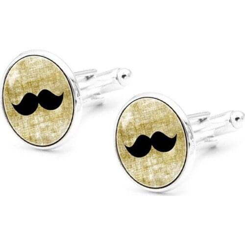 XK-5HXK0155 Fashion Gentleman Blackbeard Pattern French Suits Cufflinks Men Shirts Sleeve Nails 5 Colors Cuff Link in Collection