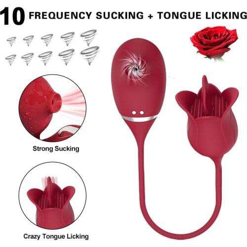Female Rose Shape Vaginal Sucking Vibrators Nipple Sucker Oral Sucker Clitoris Stimulation Licking Vibrators Sex Toys for Women