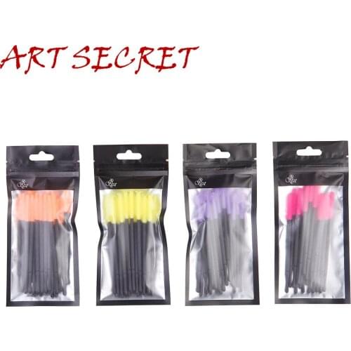 50pcs/set Disposable Eyelash Brush Mascara Wands Applicator Extension Eyelash Soft Silicone Comb Makeup Brushes Cosmetic Tool