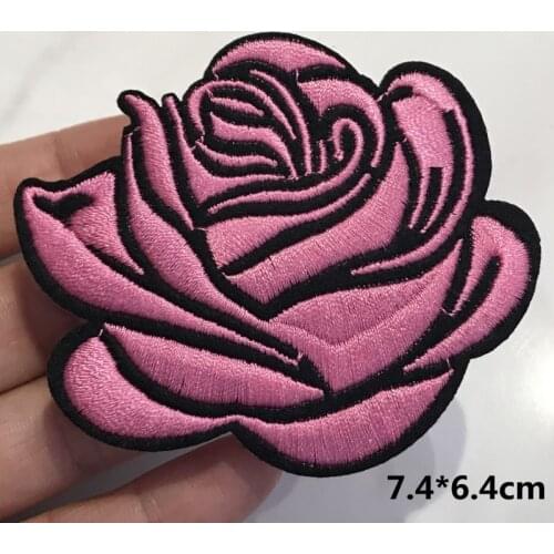 10Pcs Mix Color Rose Flower Women Embroidery Patches for T-shirt Iron on Stripes Appliques Clothes Stickers Clothing Badges