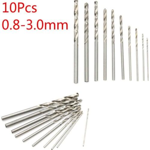 10Pcs Titanium Coated Drill Bits HSS High Speed Steel Drill Bits Set Tool 0.8-3.0mm HSS Power Tools Dropshipping
