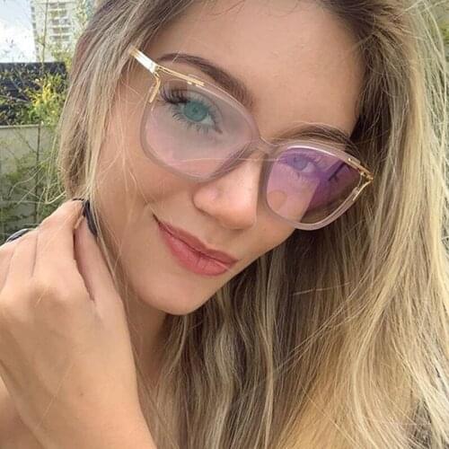 2020 New Fashion Transparent Glasses Women Spectacle Metal Frame Computer Glasses Frame Optical Frames Eyewear