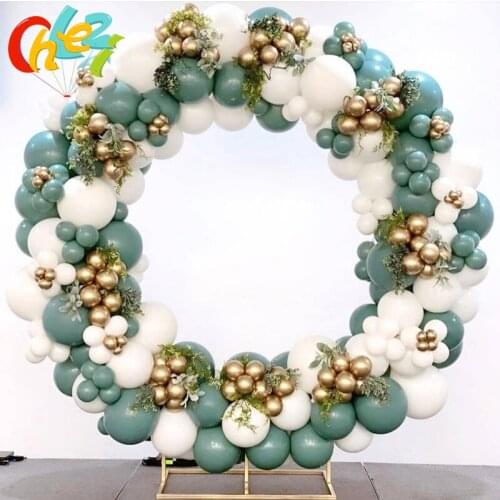 232Pcs Retro Bean Green Balloon Garland Arch Kit White Gold Ballon Christmas Wedding Decoration Birthday Party Decor Baby Shower
