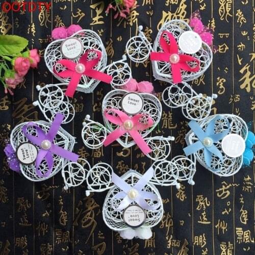 5Pcs Candy Boxes Chocolate Boxes Birthday Wedding Party Favour Cinderella Carriage Boxes