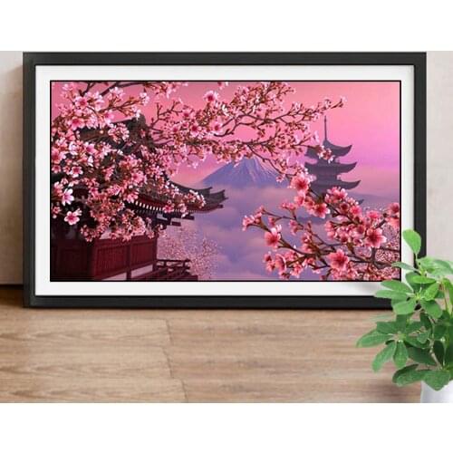 Diamond Painting Landscape Diamond Embroidery Resin Rhinestones Full Round Drill for Living Room Decor Mosaic Handicraft