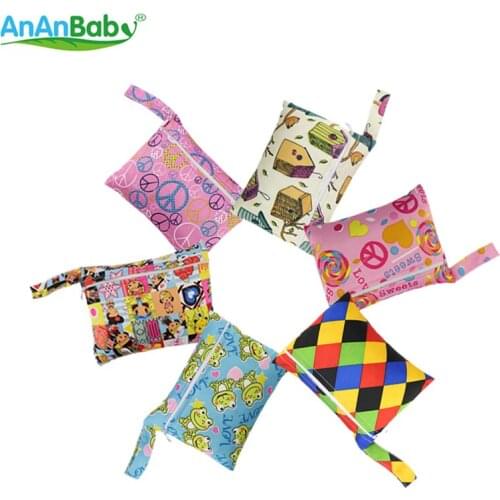 AnAnbaby 8pcs Mini Wet Bag Waterproof PUL Smaill Diaper Bag For Mama Menstrual Pads breast pad nursing pad